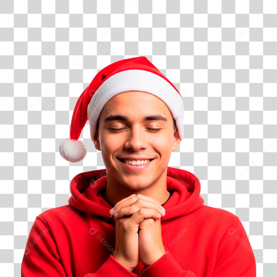 Homem de Gorro Natalino PNG Transparente