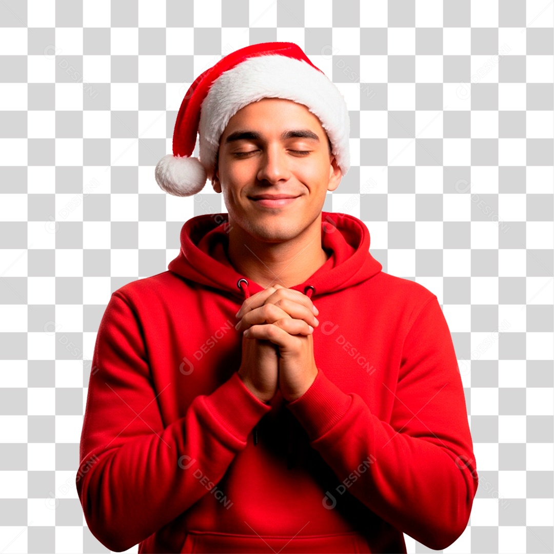 Homem de Gorro Natalino PNG Transparente