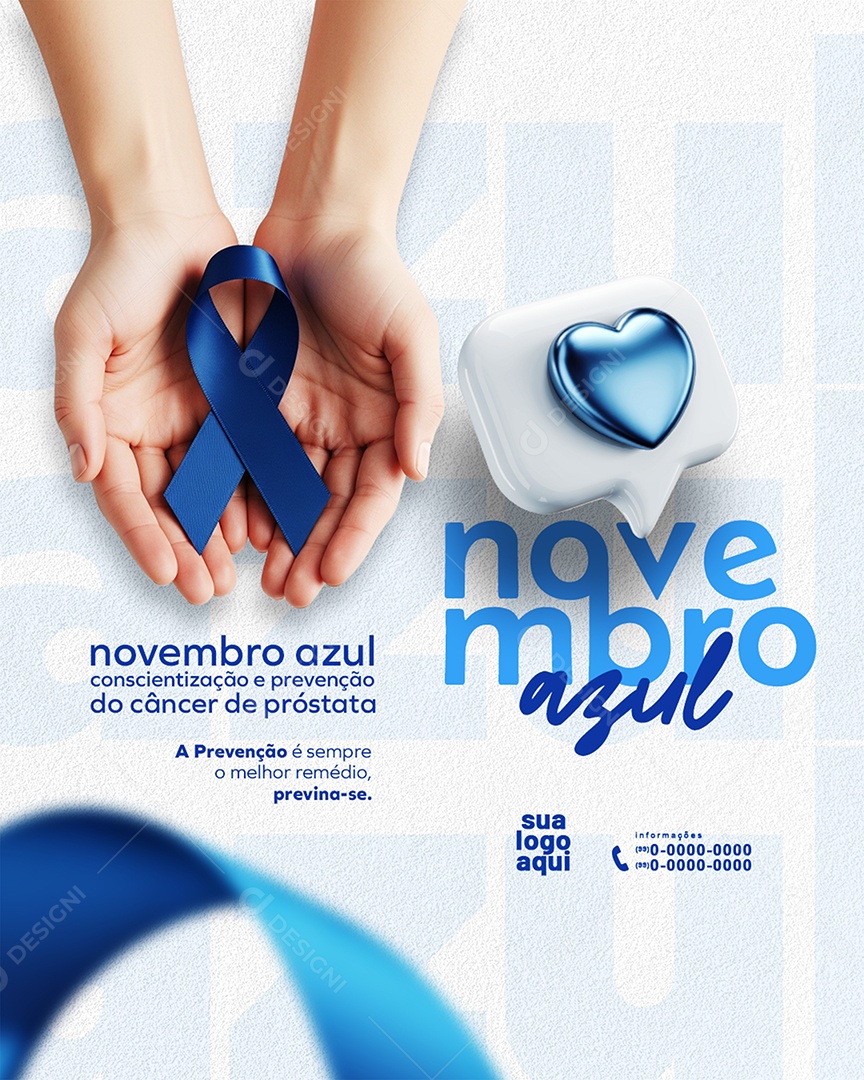 Novembro Azul Câncerde Próstata Social Media PSD Editável