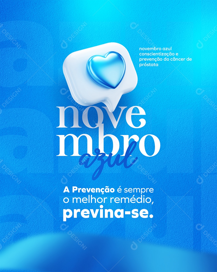 Novembro Azul Previna-se Social Media PSD Editável