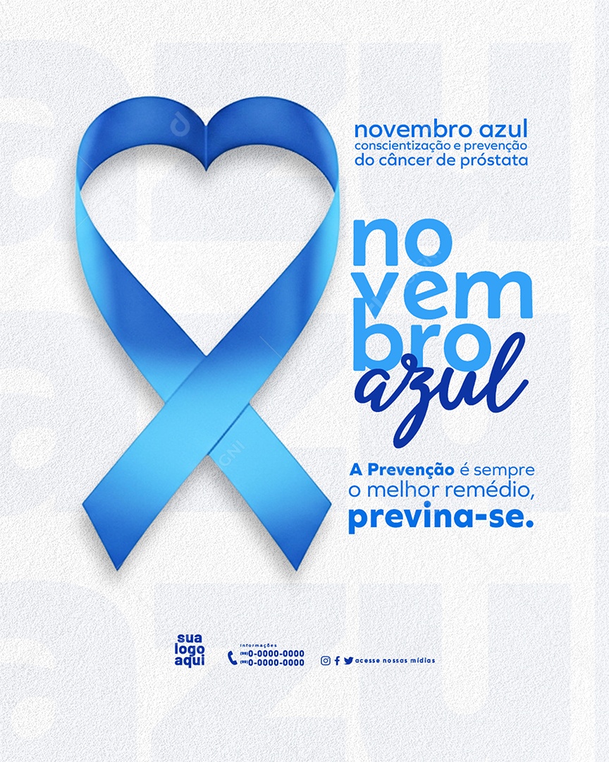 Novembro Azul Previna-se Social Media PSD Editável