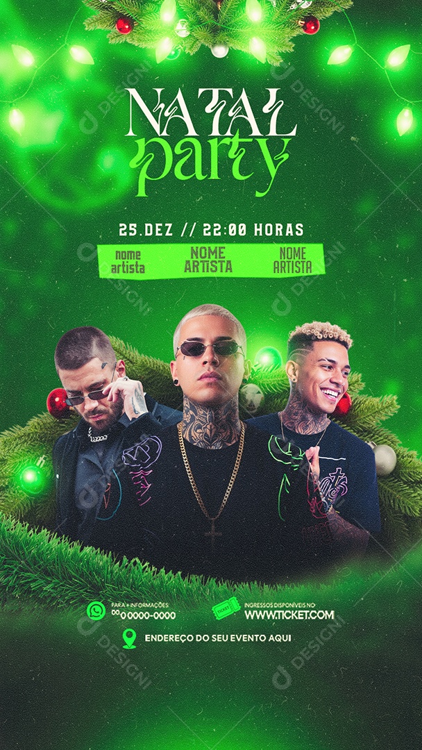 Story Flyer Natal Party Social Media PSD Editável