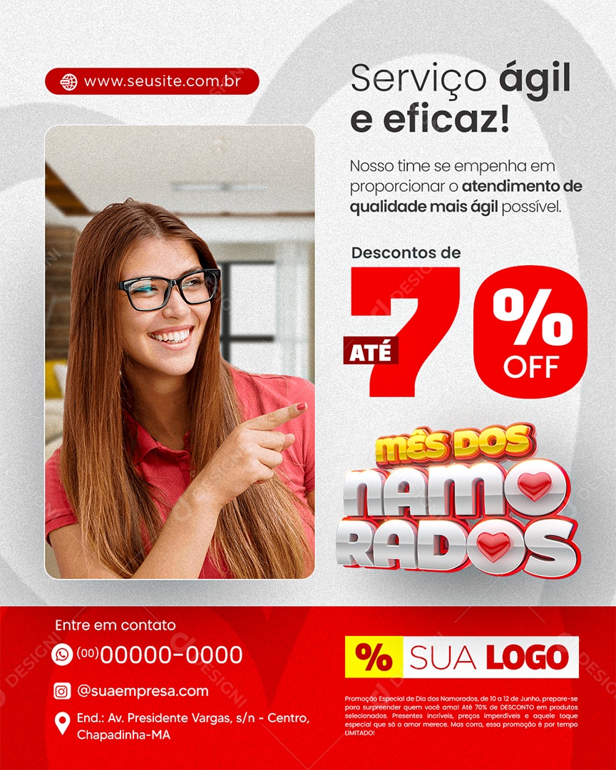 Mês dos Namorados Ótica Social Media PSD Editável