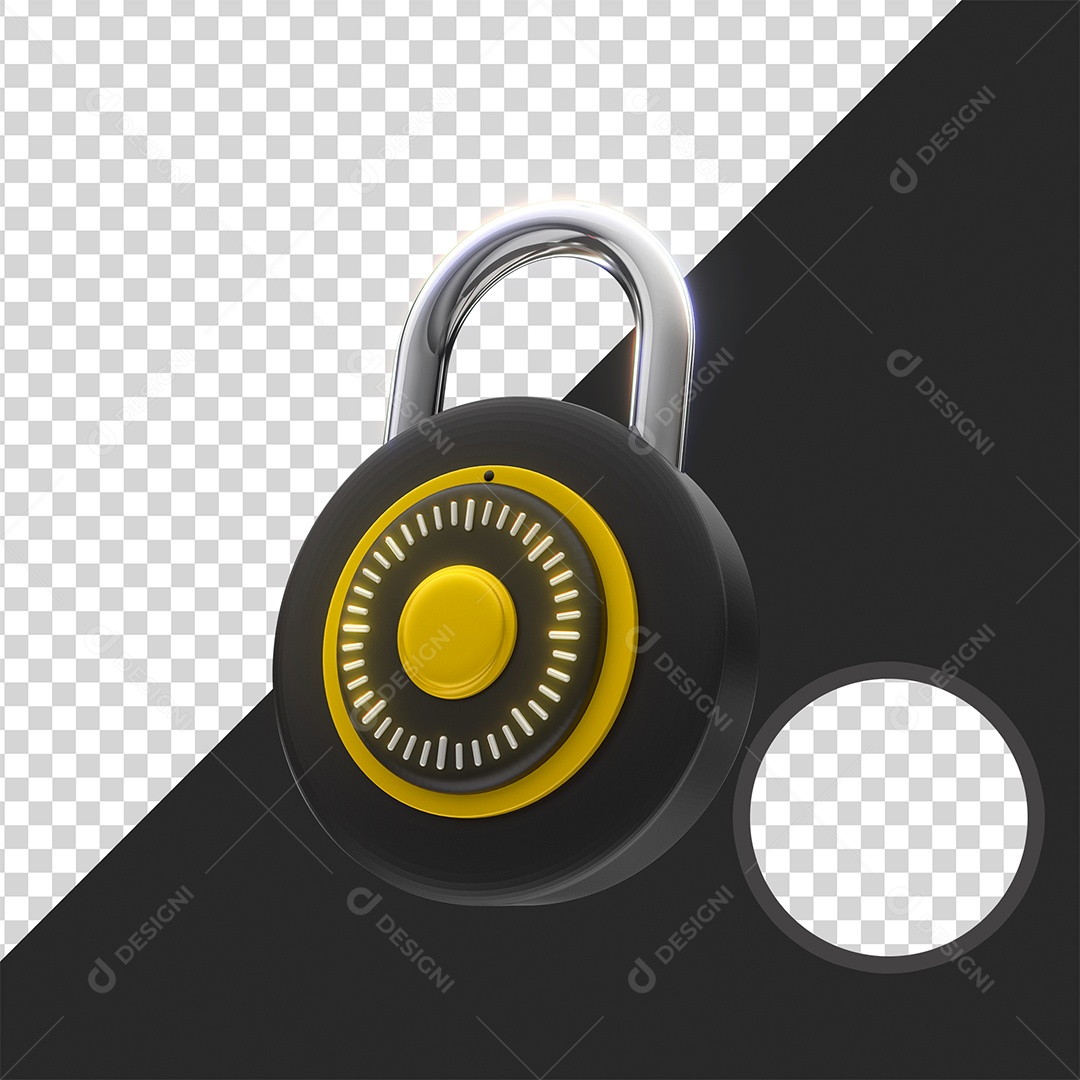 Cadeado Elemento 3D Para Composição PSD