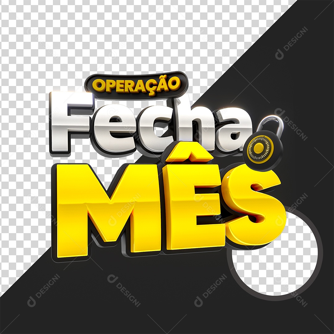 Operação Fecha Mês Selo 3D Para Composição PSD