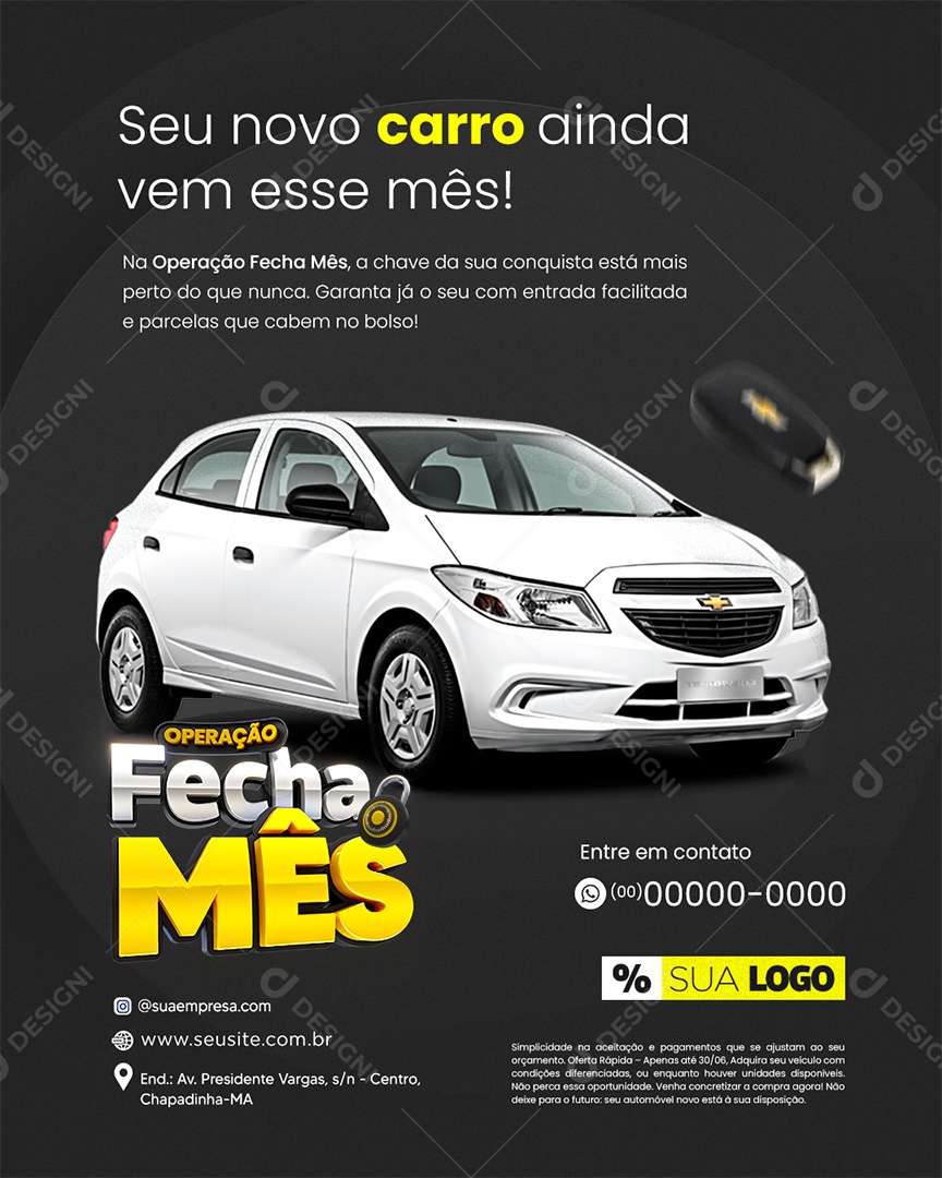 Operação Fecha Mês Concessionária Social Media PSD Editável