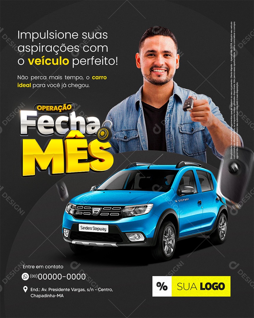Operação Fecha Mês Concessionária Social Media PSD Editável