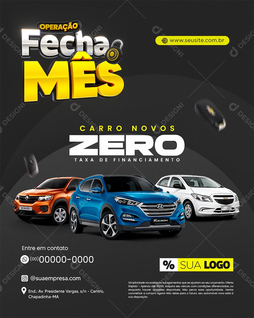 Operação Fecha Mês Concessionária Social Media PSD Editável