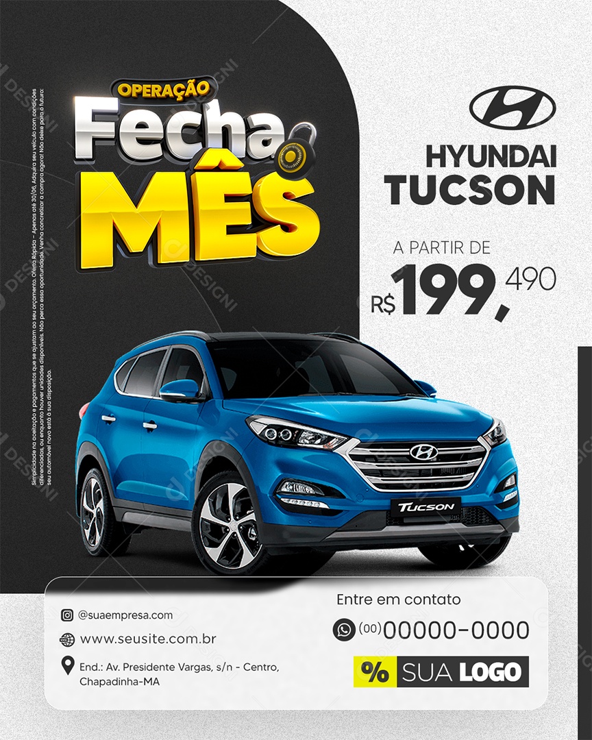 Operação Fecha Mês Concessionária Social Media PSD Editável