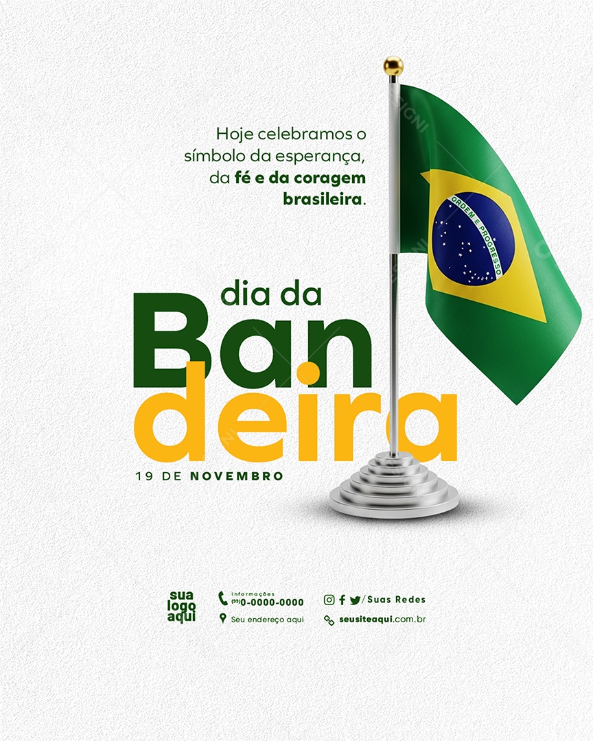 Dia da Bandeira 19 de Novembro Social Media PSD Editável