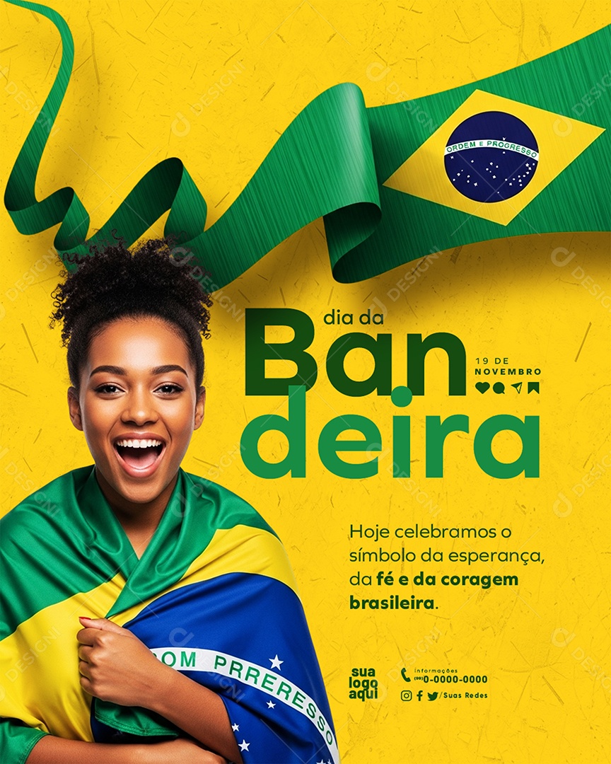 Dia da Bandeira 19 de Novembro Social Media PSD Editável