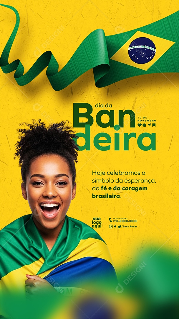 Story Feliz Dia da Bandeira 19 de Novembro Social Media PSD Editável