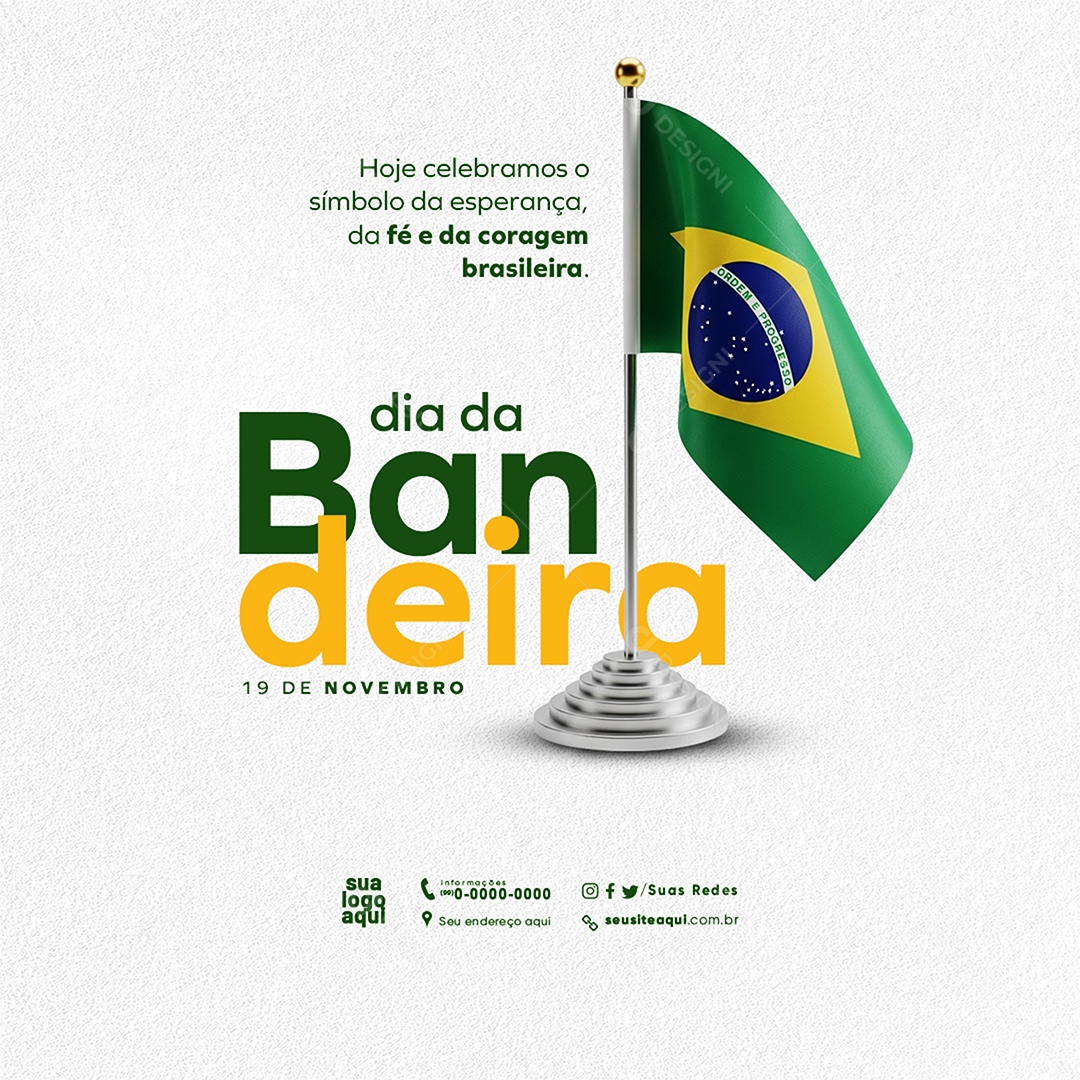 Dia da Bandeira 19 de Novembro Social Media PSD Editável