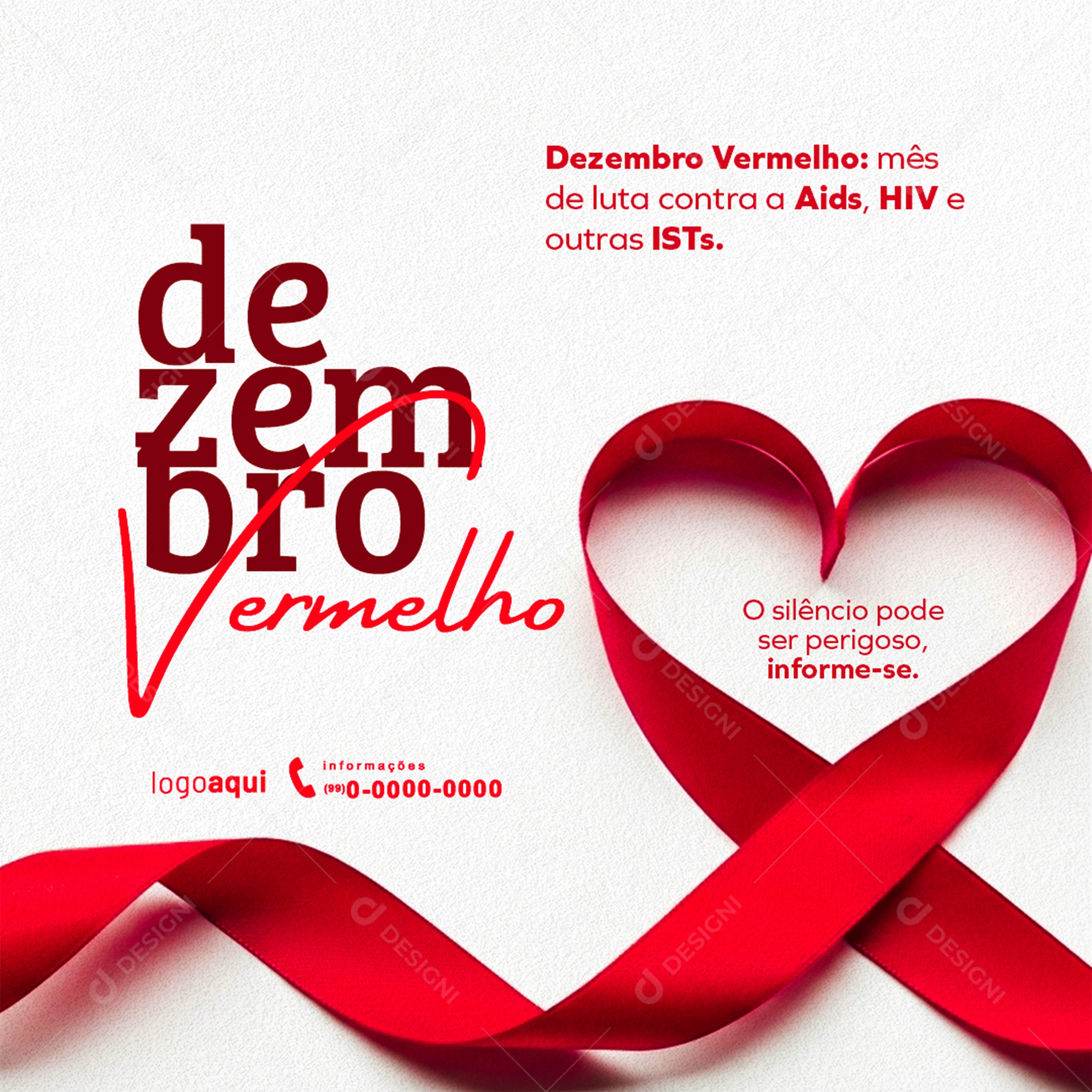 Dezembro Vermelho Mês de Luto Contra a Aids Social Media PSD Editável