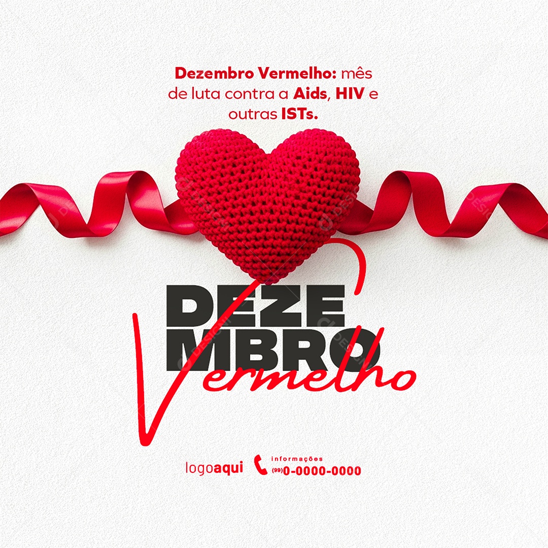 Dezembro Vermelho Mês de Luto Contra a Aids Social Media PSD Editável