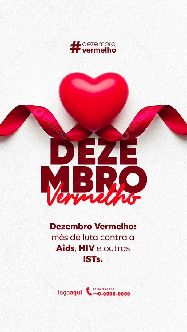 Story Dezembro Vermelho Mês de Luto Contra a Aids Social Media PSD Editável