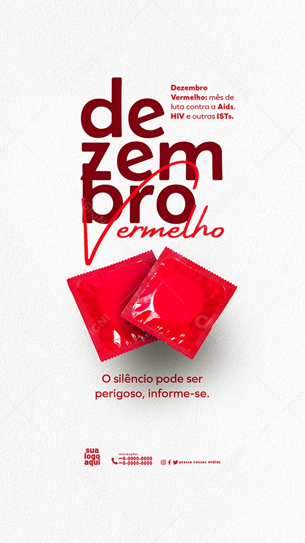 Story Dezembro Vermelho Mês de Luto Contra a Aids Social Media PSD Editável