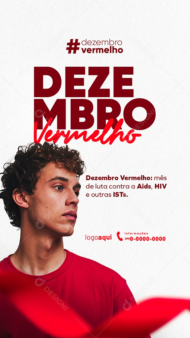 Story Dezembro Vermelho Mês de Luto Contra a Aids Social Media PSD Editável