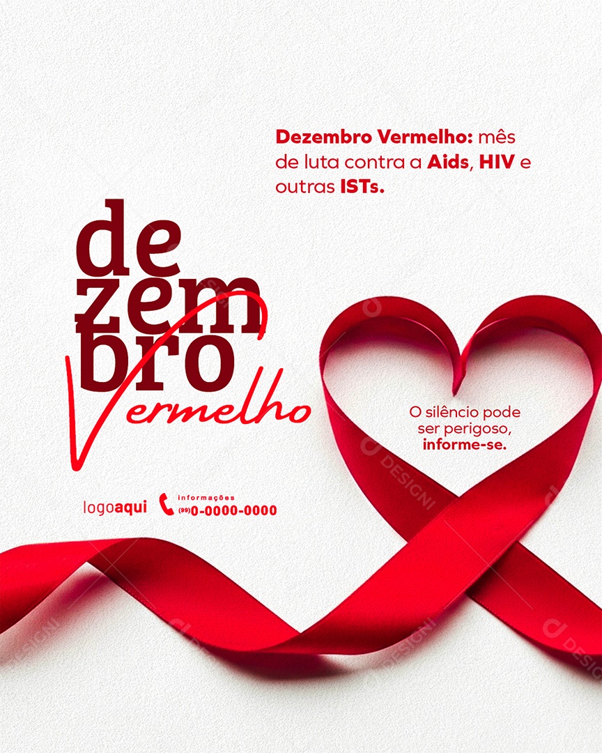 Dezembro Vermelho Mês de Luto Contra a Aids Social Media PSD Editável