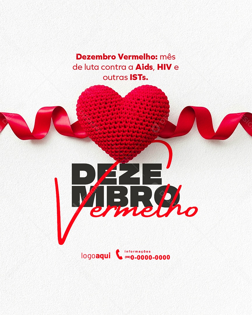 Dezembro Vermelho Mês de Luto Contra a Aids Social Media PSD Editável