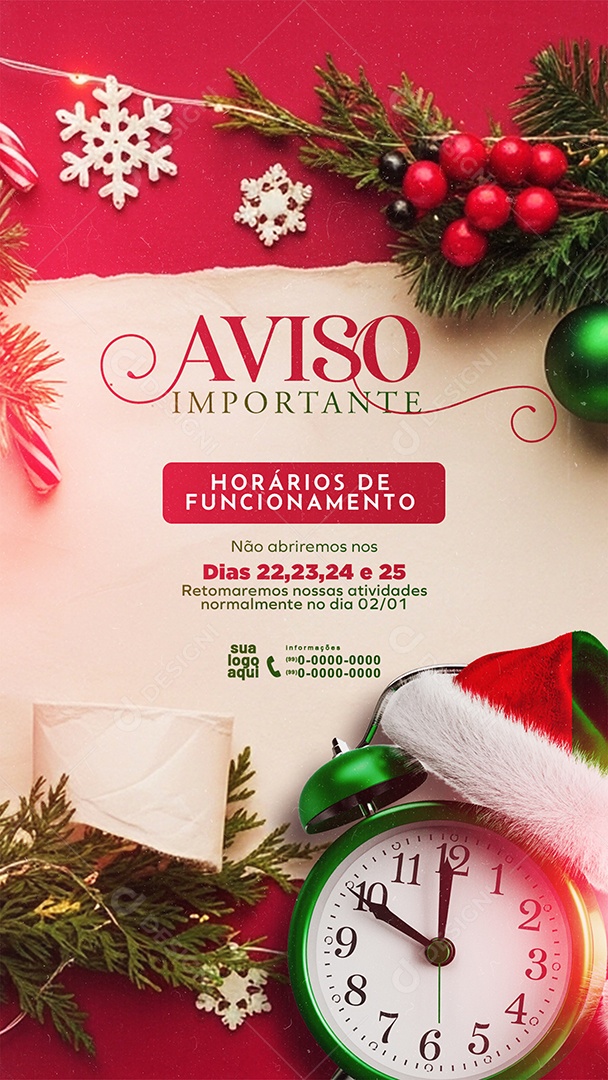 Story Aviso Importante Social Media PSD Editável