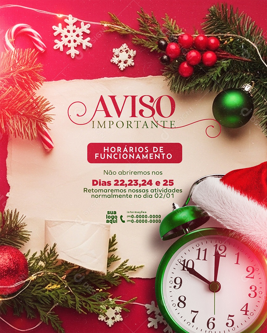 Aviso Importante Social Media PSD Editável