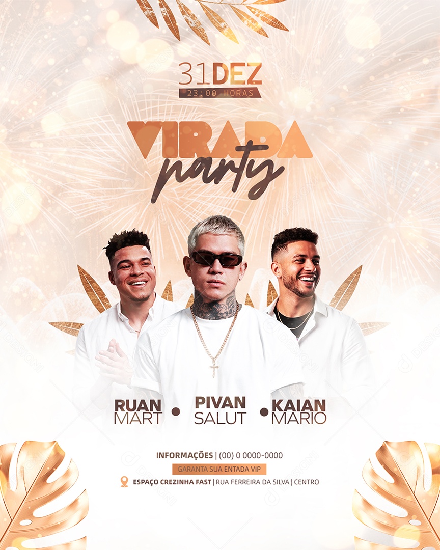 Flyer Virada Party Social Media PSD Editável