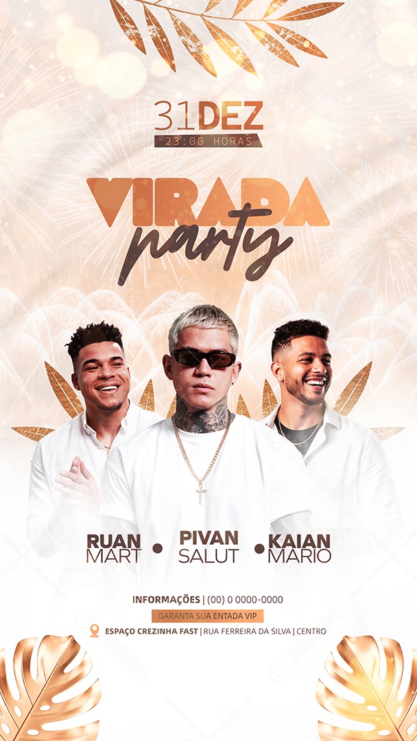 Story Flyer Virada Party Social Media PSD Editável