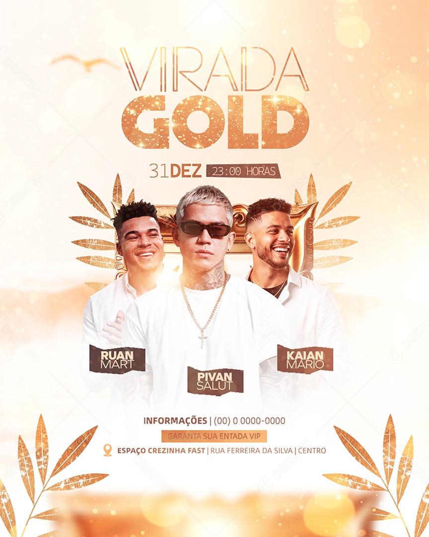 Flyer Virada Gold Social Media PSD Editável