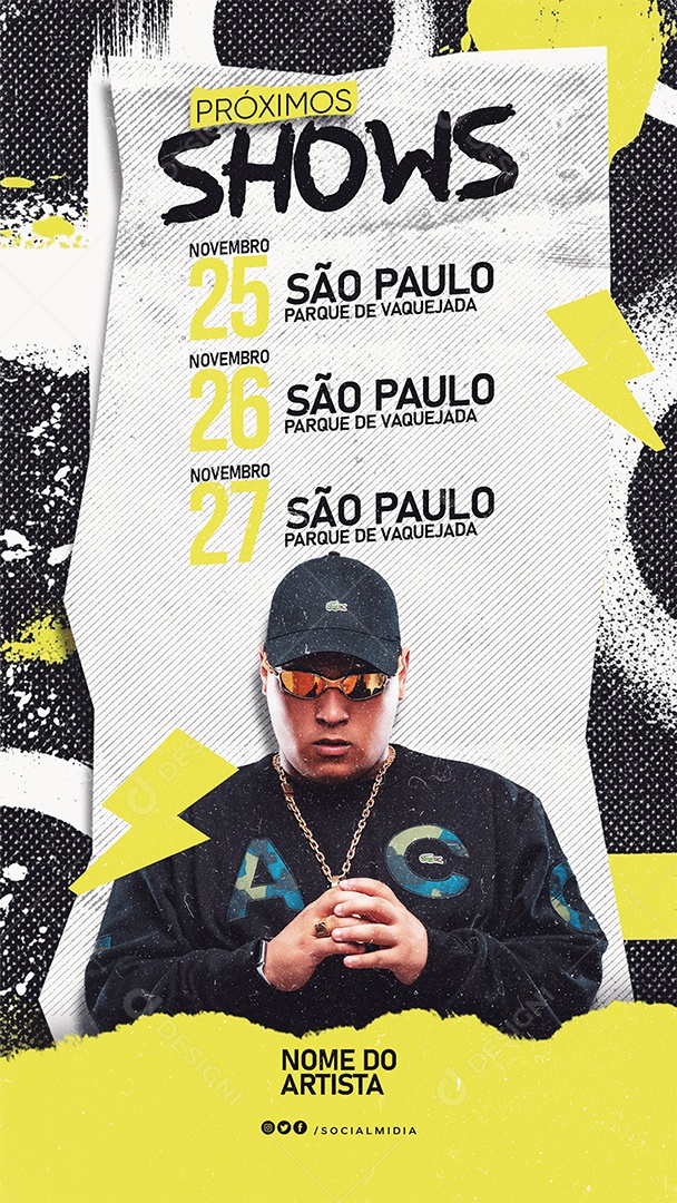 Story Flyer Próximos Shows Social Media PSD Editável