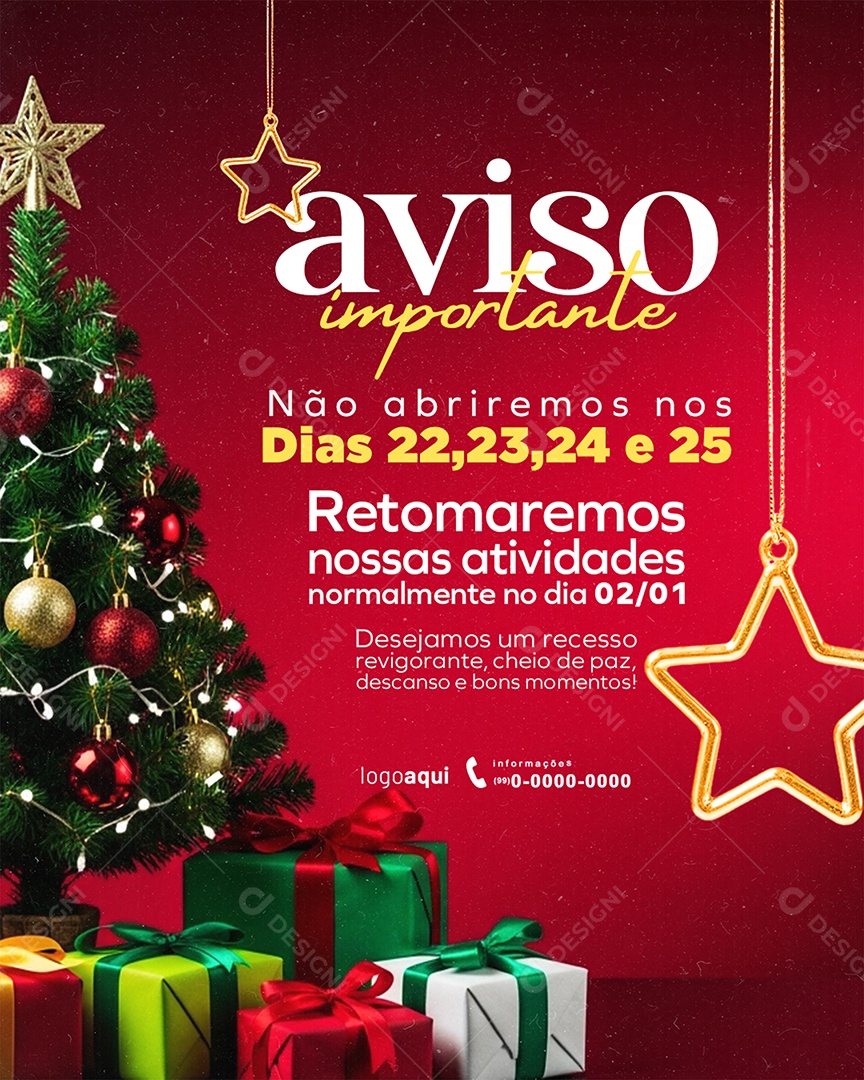 Aviso Importante Social Media PSD Editável