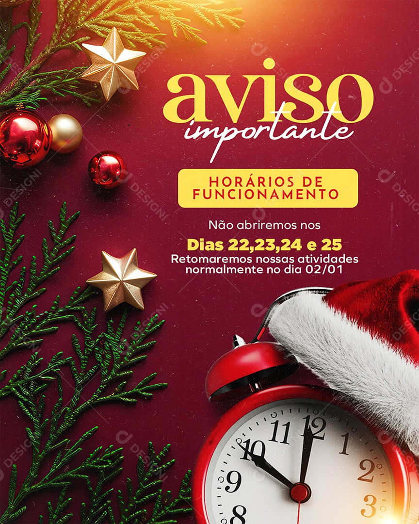 Aviso Importante Social Media PSD Editável