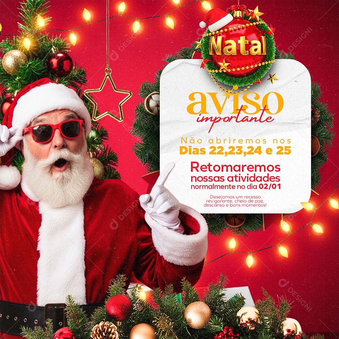 Aviso Importante Social Media PSD Editável