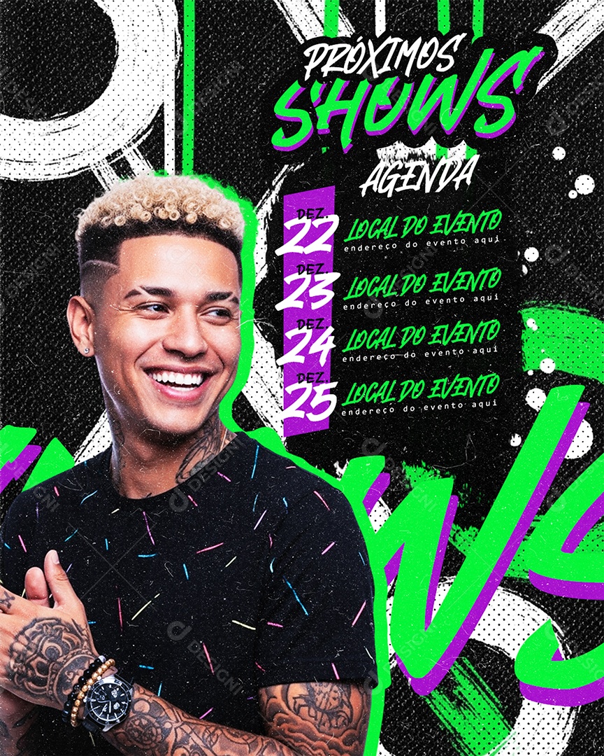Flyer Próximos Shows Social Media PSD Editável