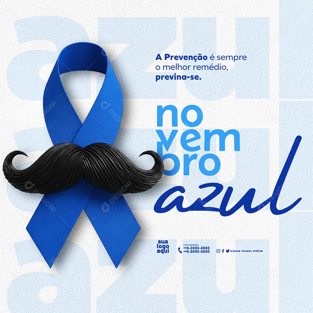 Novembro Azul A Prevenção é o Melhor Remédio Social Media PSD Editável