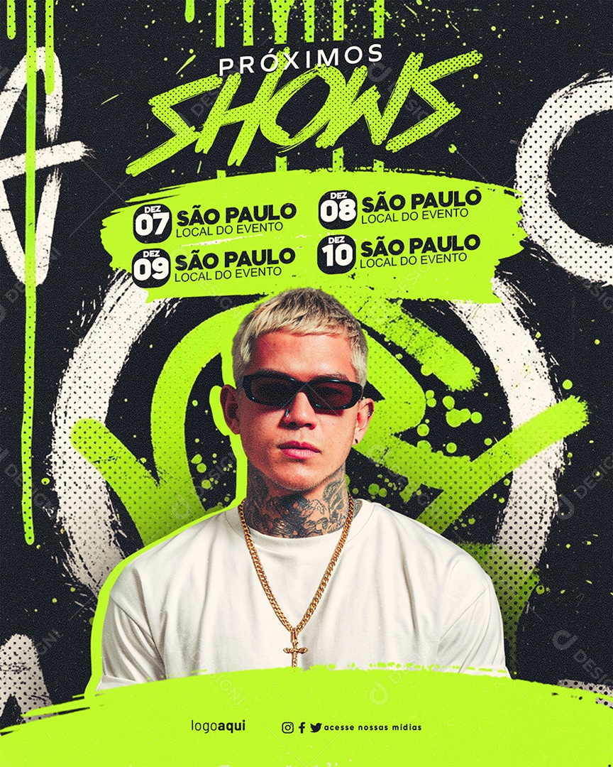 Flyer Próximos Shows Social Media PSD Editável