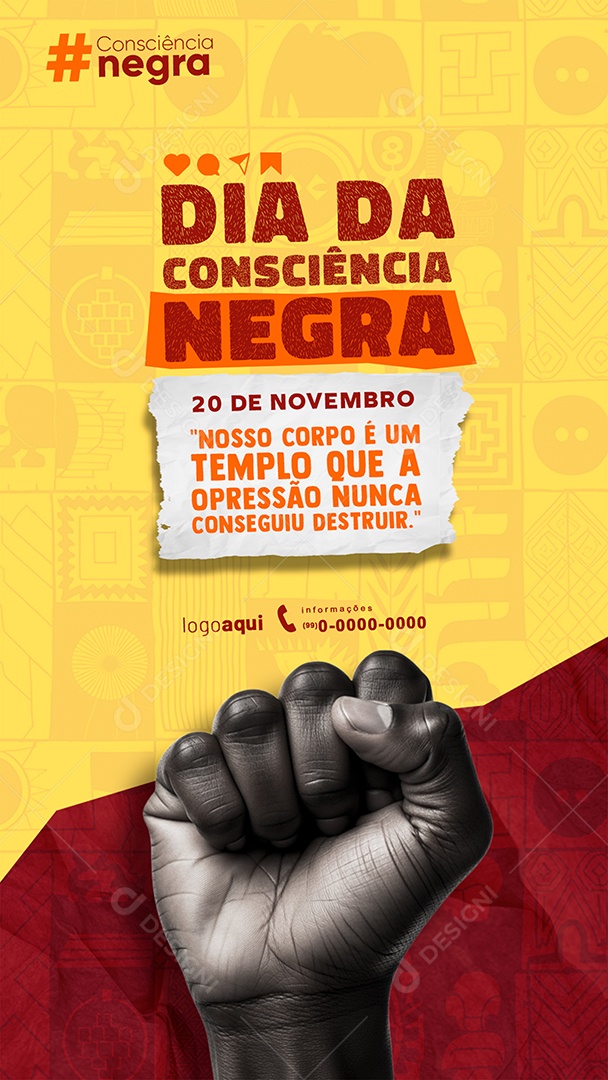 Story Dia da Consciência Negra 20 de Novembro Social Media PSD Editável