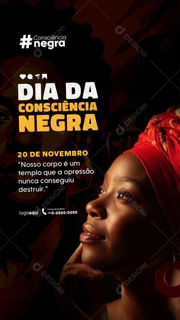 Story Dia da Consciência Negra 20 de Novembro Social Media PSD Editável