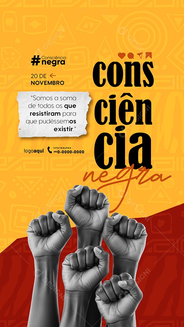 Story Dia da Consciência Negra 20 de Novembro Social Media PSD Editável