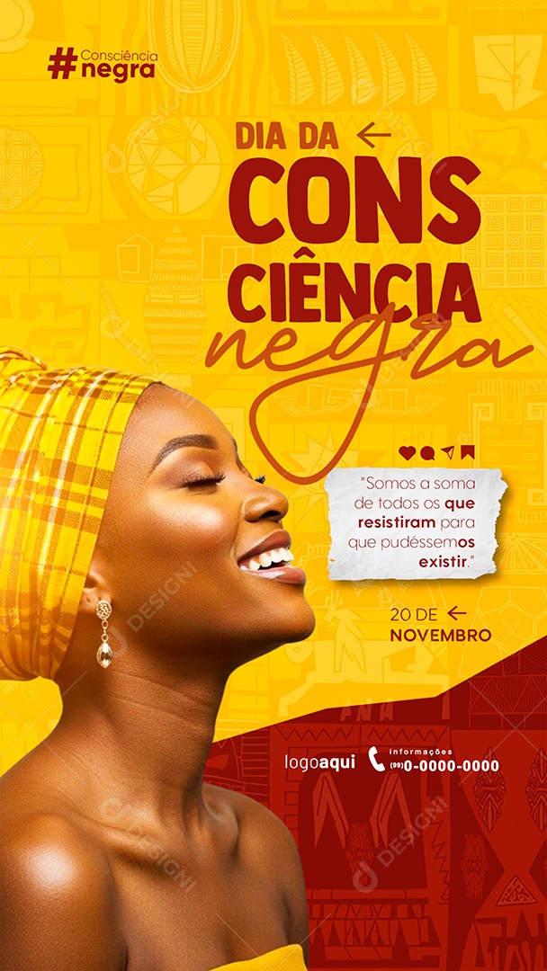 Story Dia da Consciência Negra 20 de Novembro Social Media PSD Editável