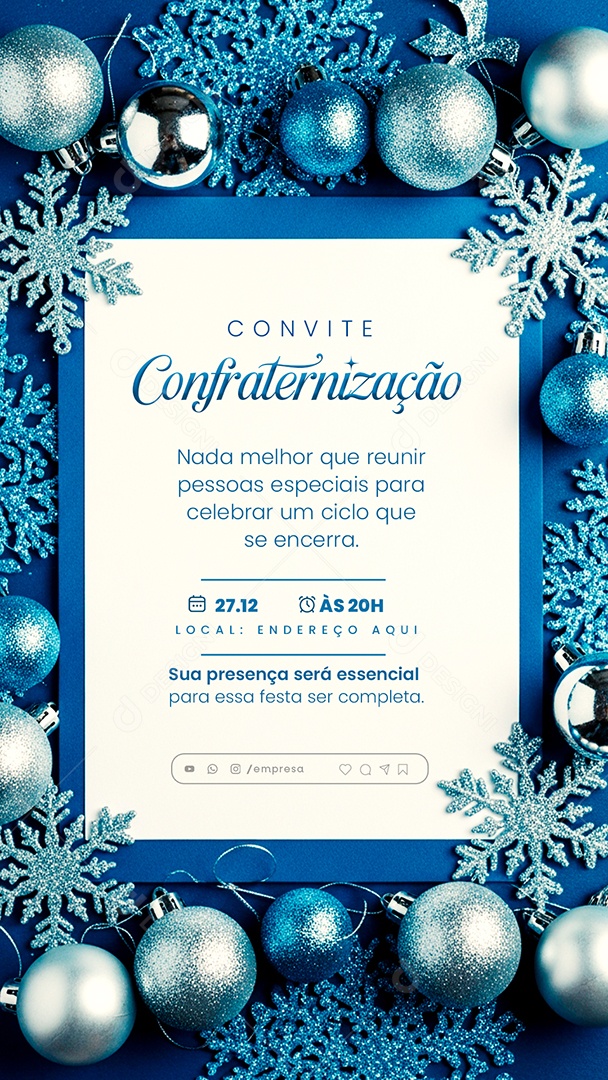 Story Convite Confraternização Social Media PSD Editável