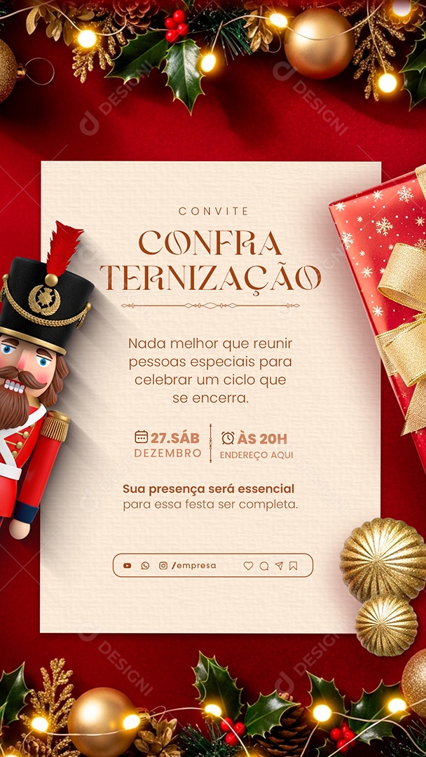 Story Convite Confraternização Social Media PSD Editável