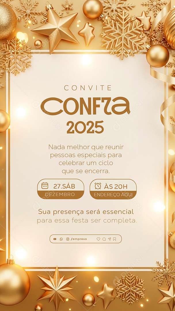 Convite de Confraternização Social Media PSD Editável