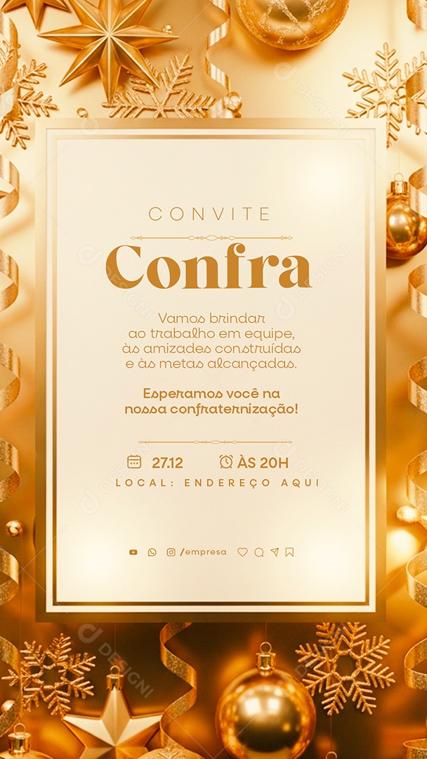 Convite de Confraternização Social Media PSD Editável