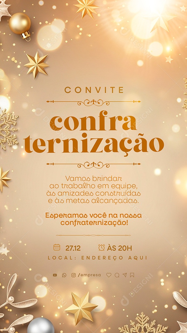 Convite de Confraternização Social Media PSD Editável