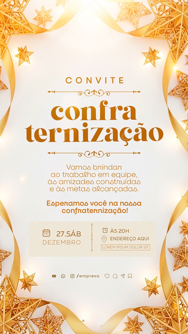 Convite de Confraternização Social Media PSD Editável