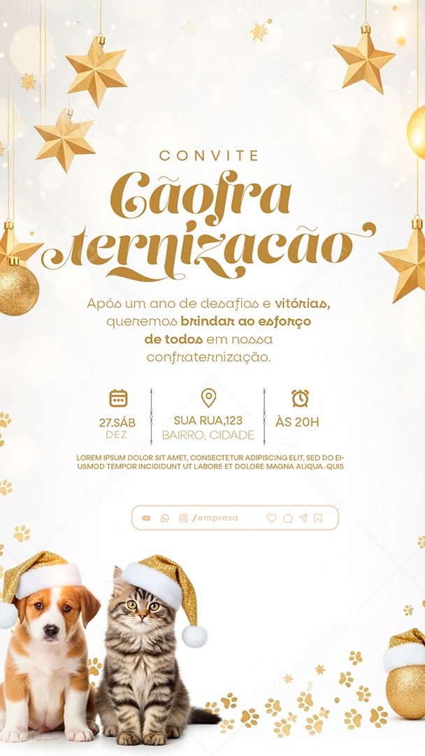 Convite de Confraternização Social Media PSD Editável