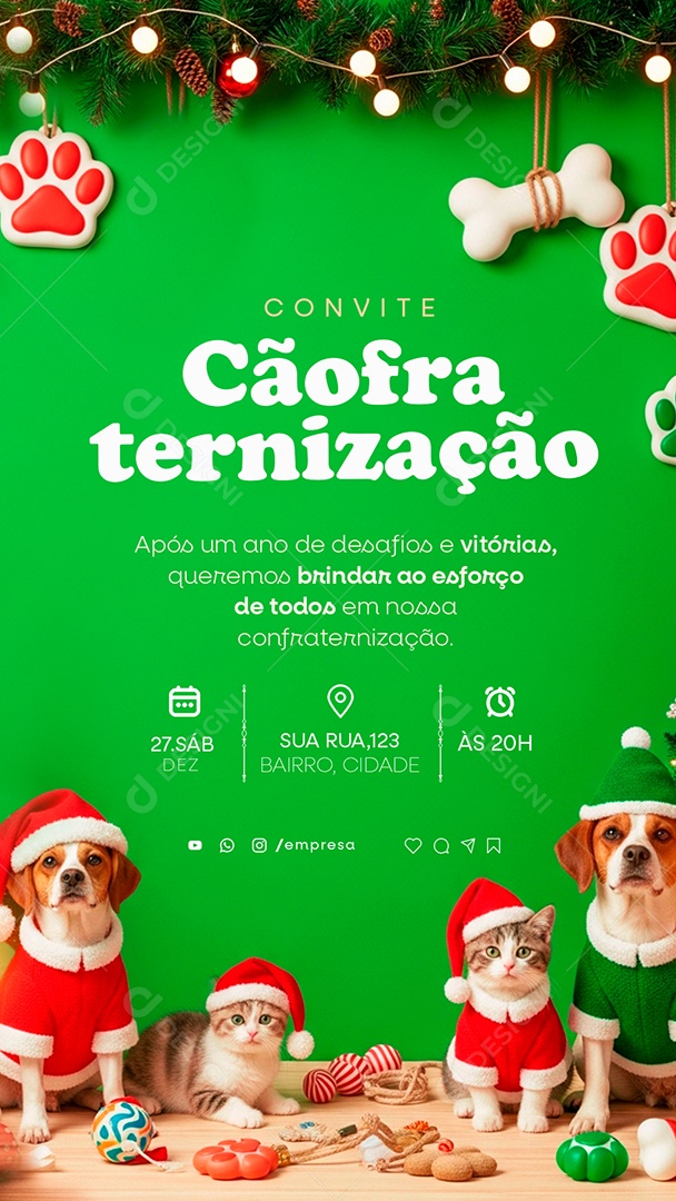 Convite de Confraternização Social Media PSD Editável