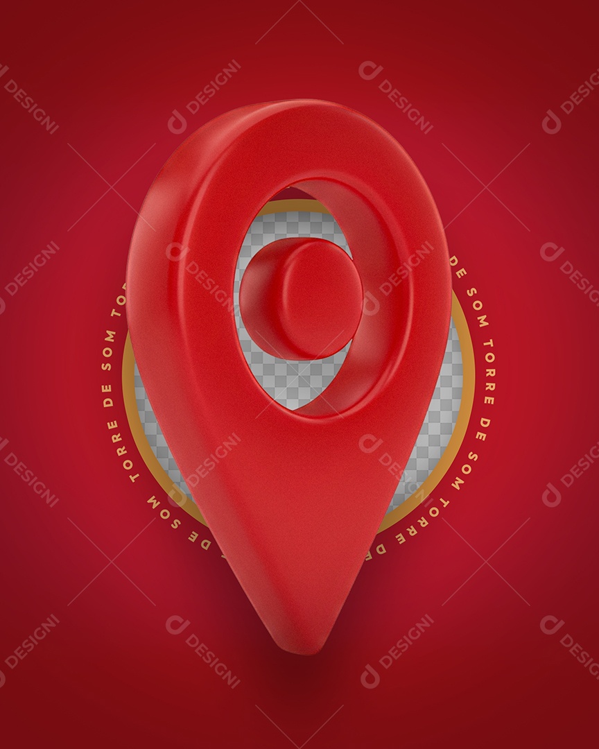 Ícone 3D Marcador de Localização Vermelho PSD