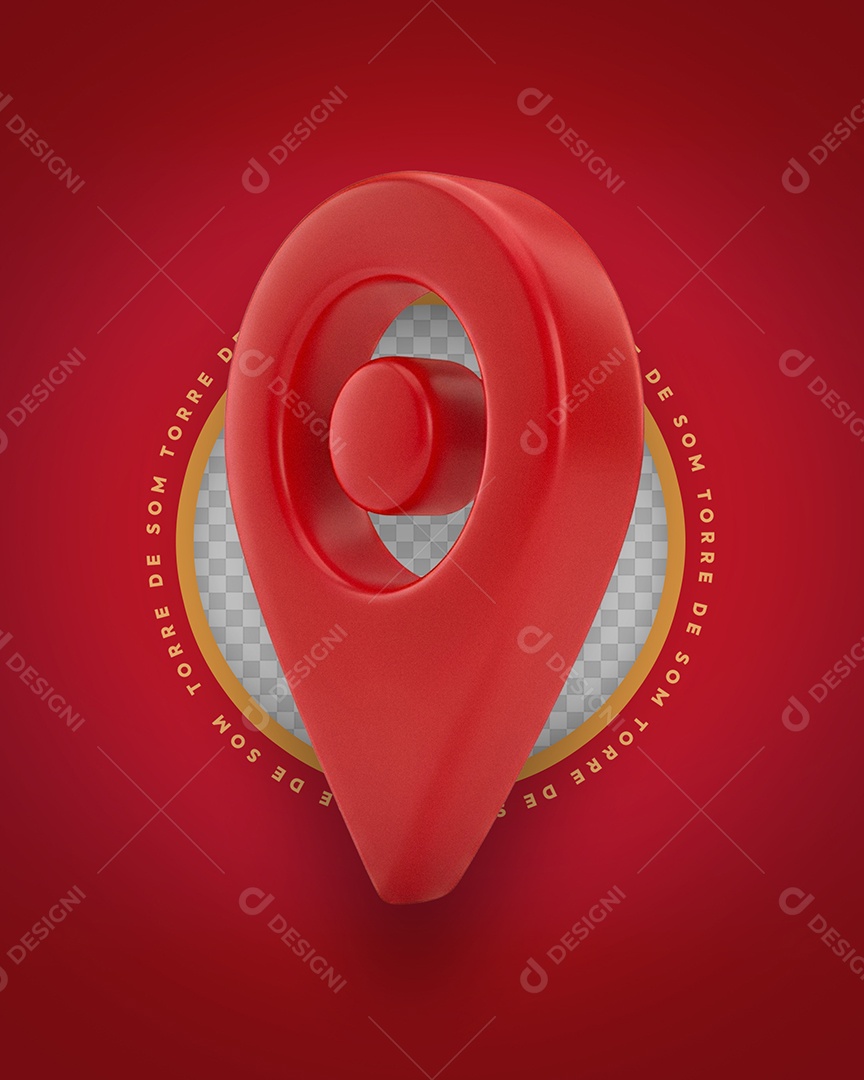 Ícone 3D Marcador de Localização Vermelho PSD